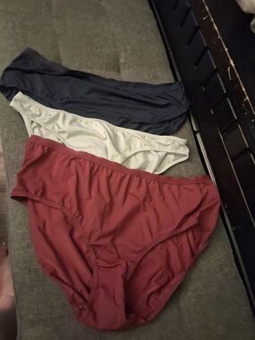 Maurices 3-Pack Bikini Briefs in Burgundy & Ivory